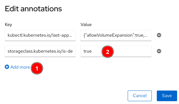 storageClass annotatoin